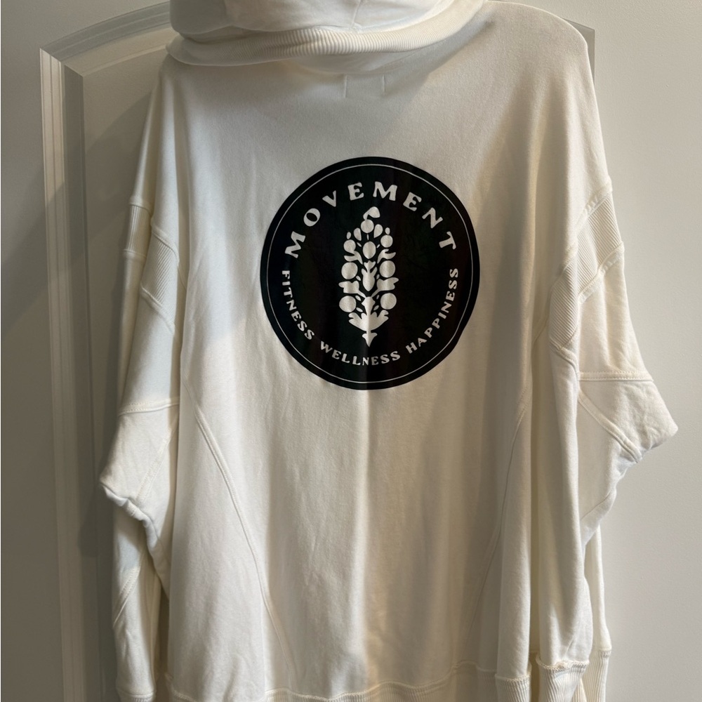 Free People White Textured Hoodie